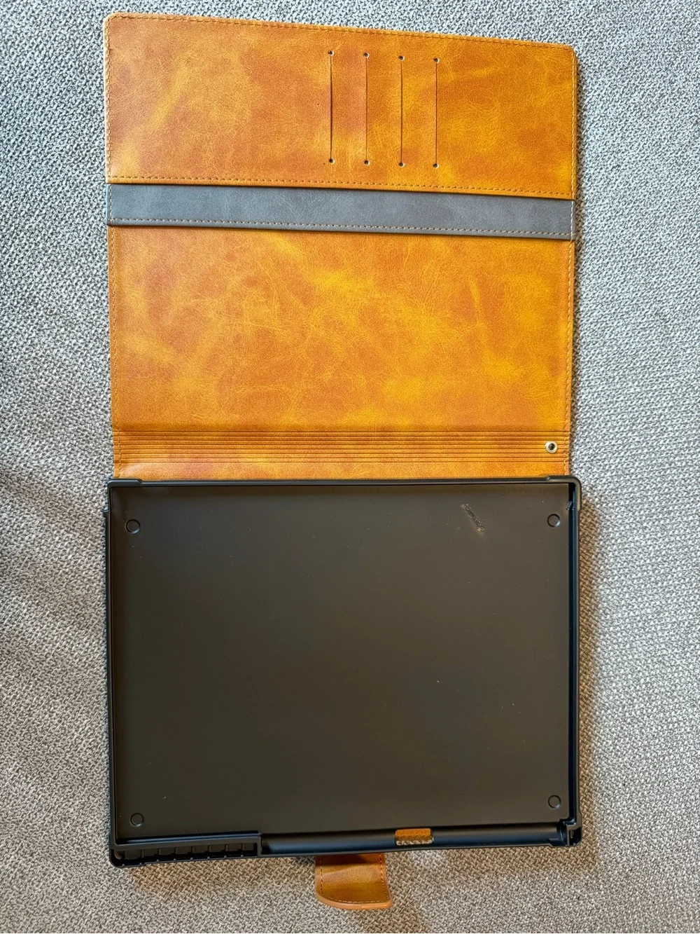 Gray Fabric Tablet Folio Case with Tan Accent for Remarkable 2